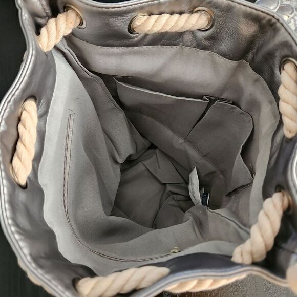 NWOT Disney Mickey Mouse Embellished Bucket Bag Rope Handle Open Top - Picture 3 of 7